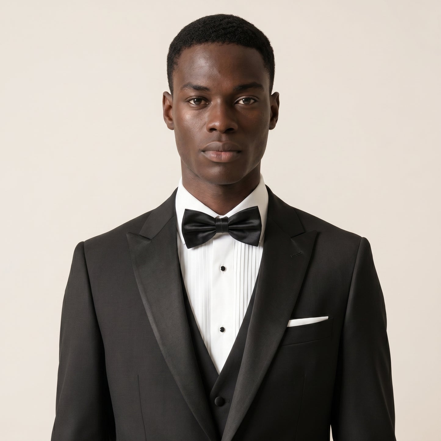 Peak Satin Lapel, Black, 2 pcs Tuxedo, Wool and Silk, Zignone
