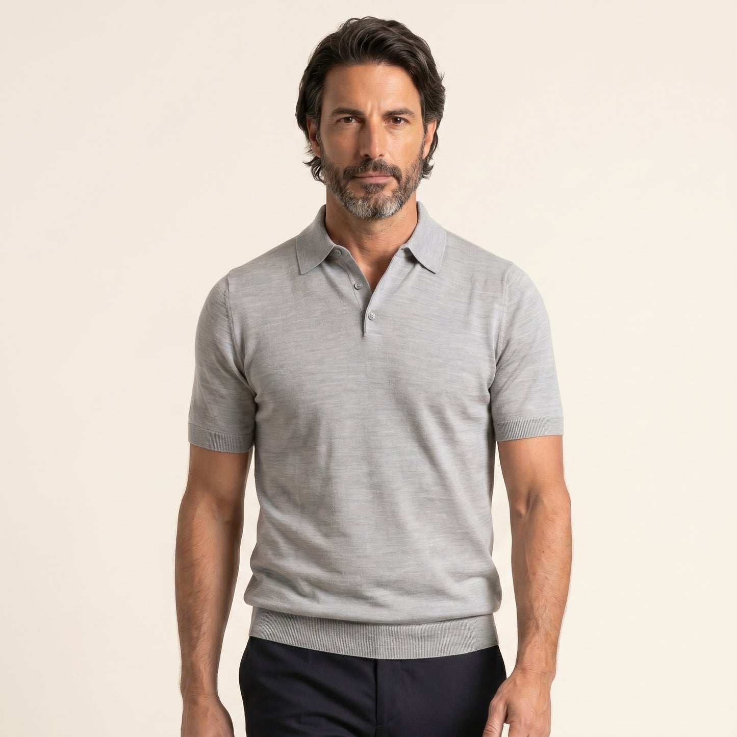 Short Sleeve Polo Button │ Grey