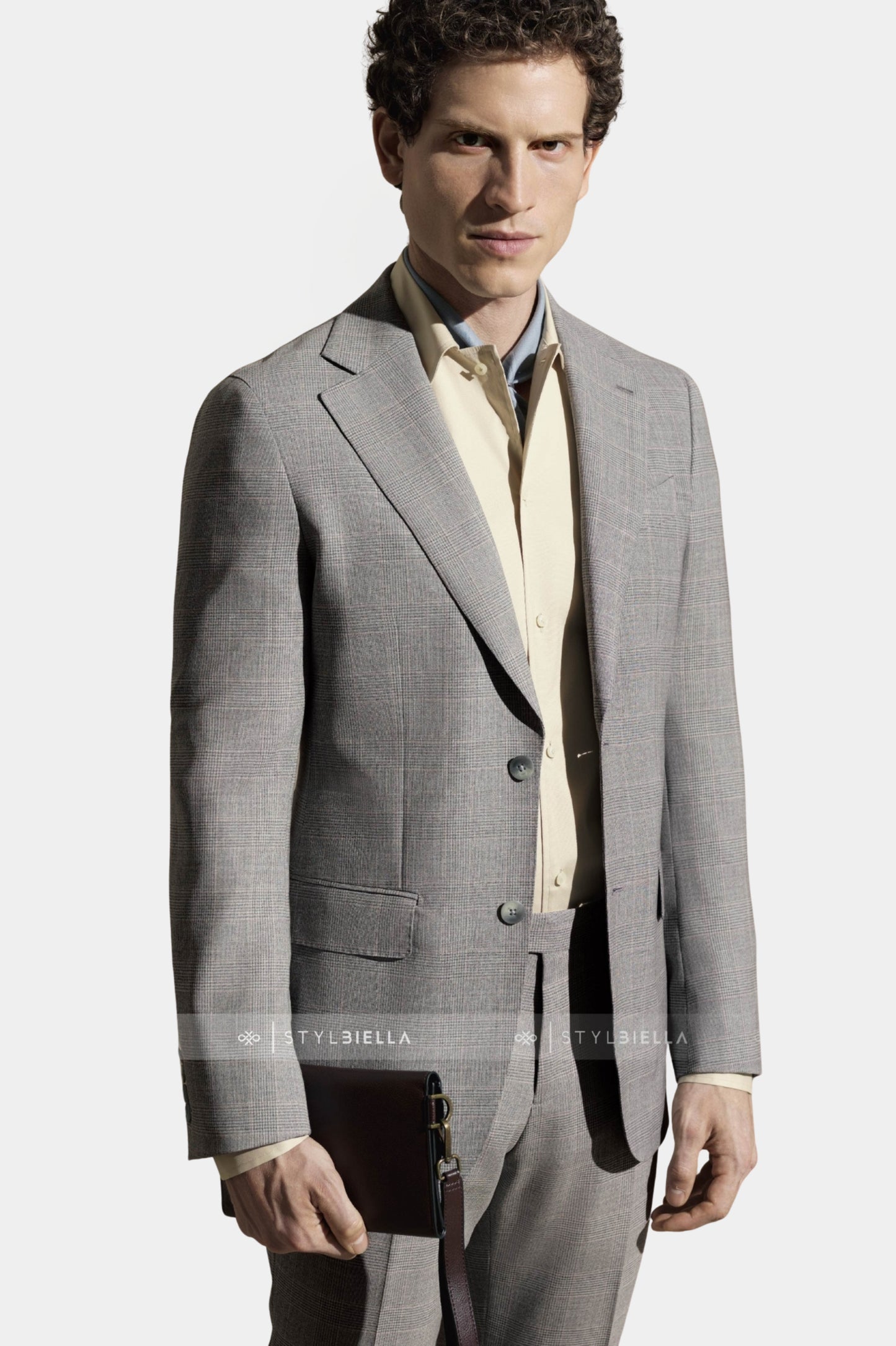 Notch Lapel, Light Grey Prince de Galles Suit