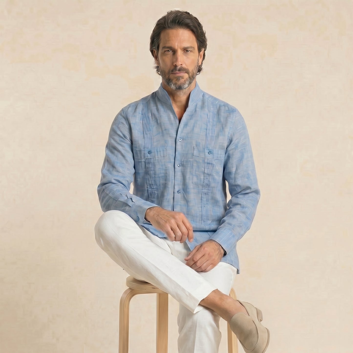 Cuban Shirt, Linen Intense Blue, Pure Linen, Anil