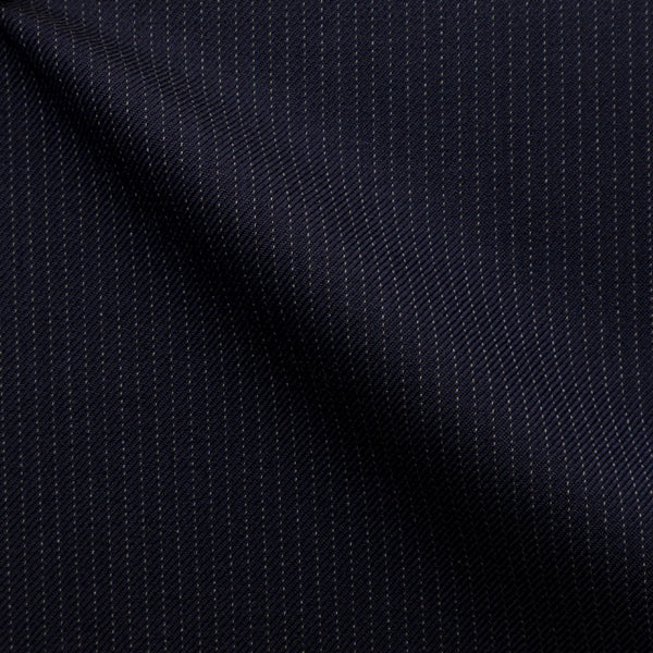 Notch Lapel, 2 pcs Suit, Navy thin white stripes, Pure Wool, Vitale Barberis