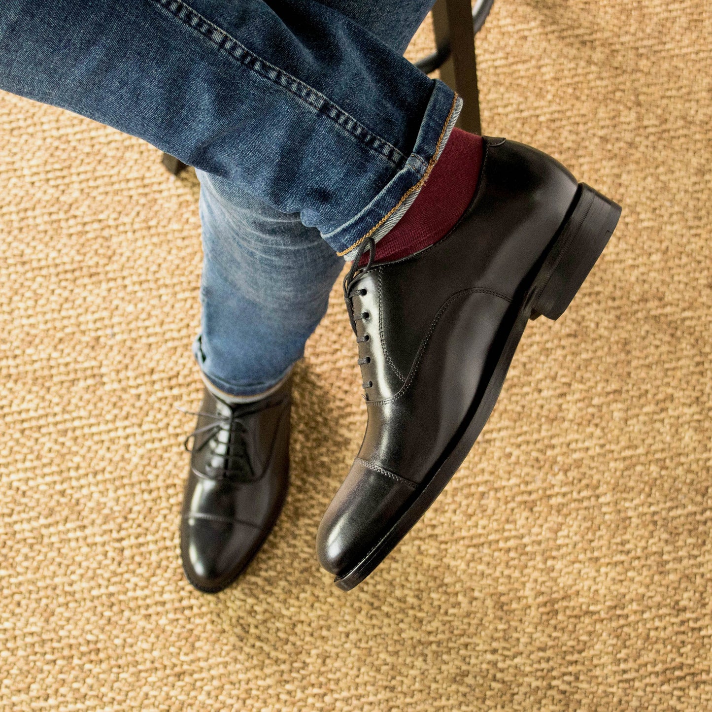 Leather Oxford Zurigo │ Black - Azur Soles