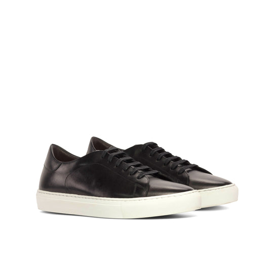 Sneakers black painted calf - White Sole