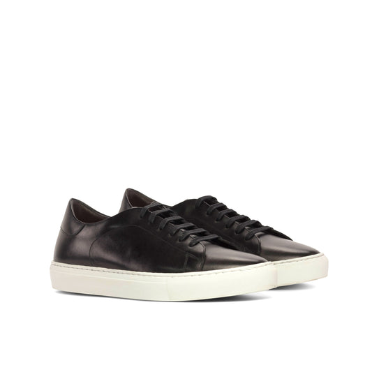Leather Trainer │ Black Painted Calf - White Sole