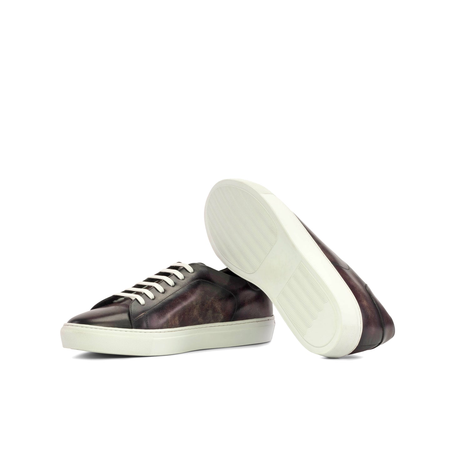 Leather Trainer │ Aubergine Patina