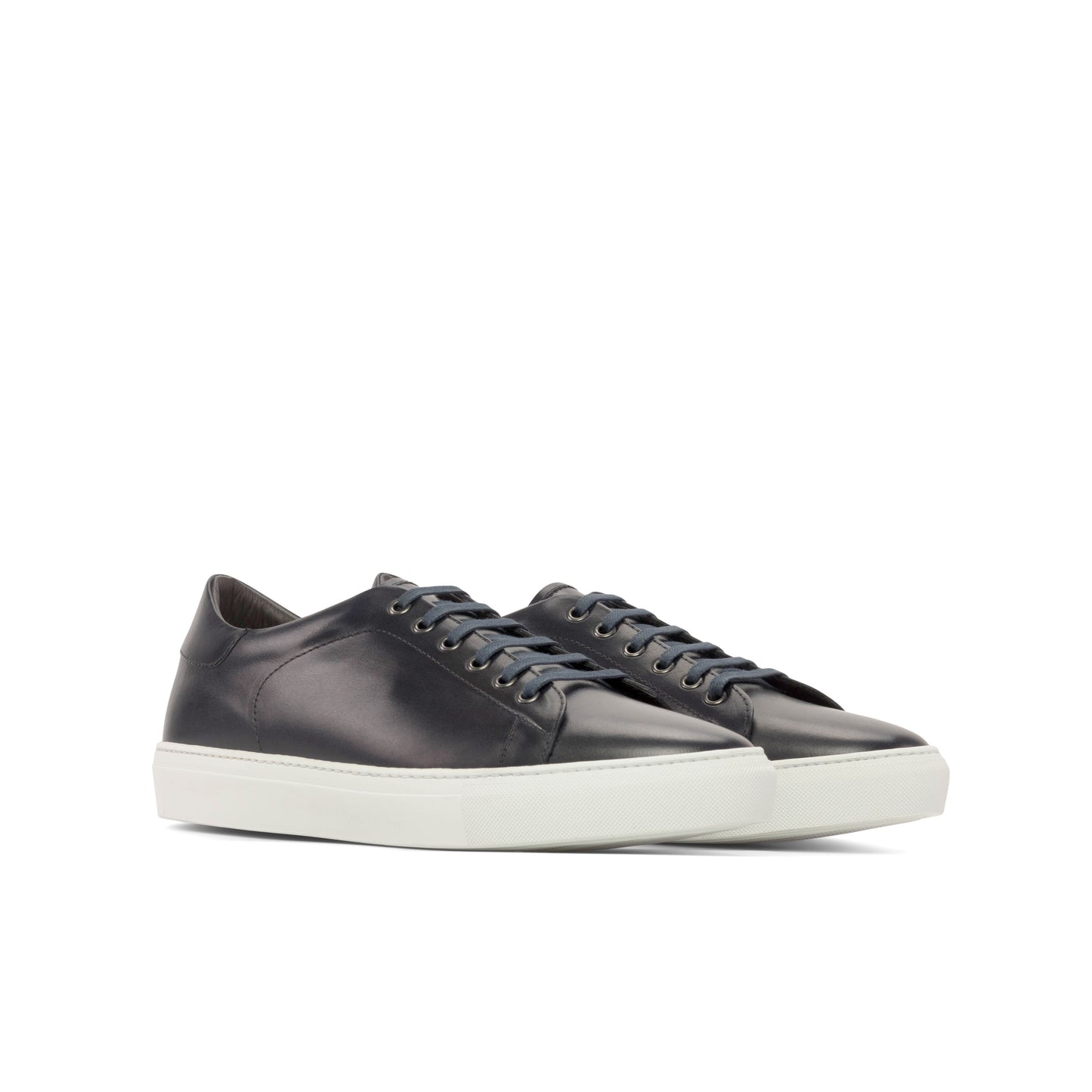 Leather Trainer │ Navy White Rubber Sole