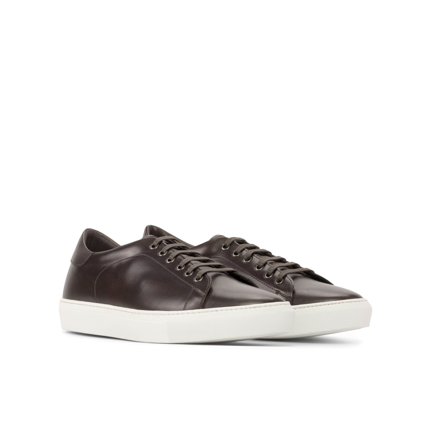 Leather Trainer │Dark Brown Painted Calf