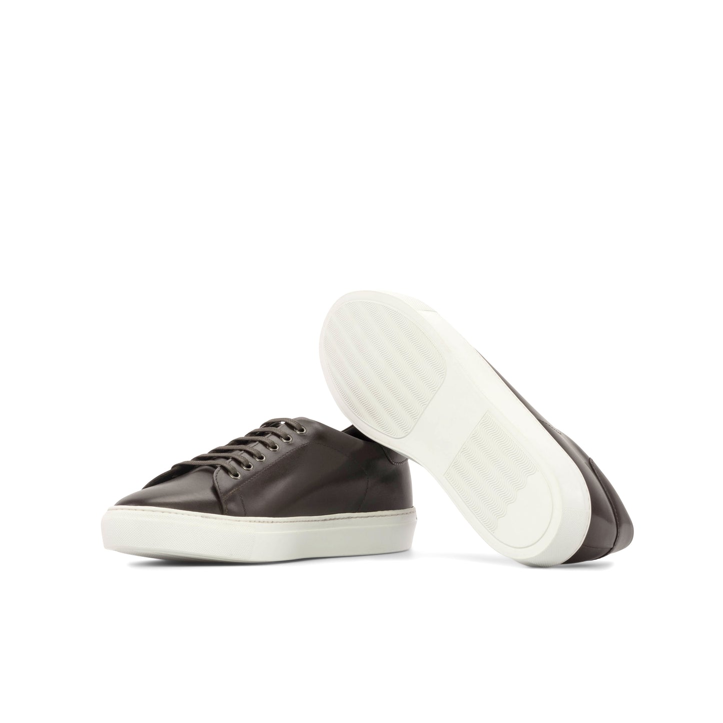 Leather Trainer │Dark Brown Painted Calf