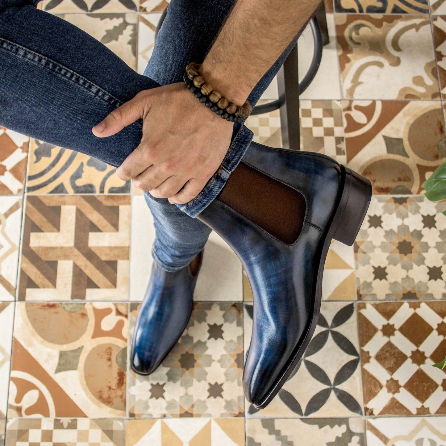 Leather Chelsea Boots Belgravia │ Denim Papiro Patina