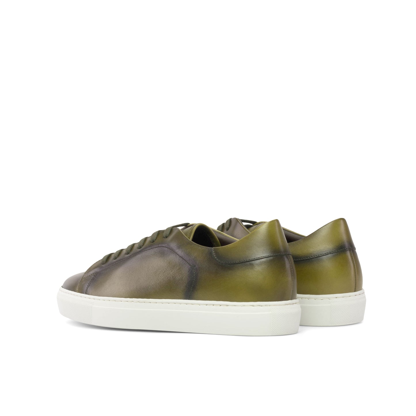 Leather Trainer │ Olive Painted Calf