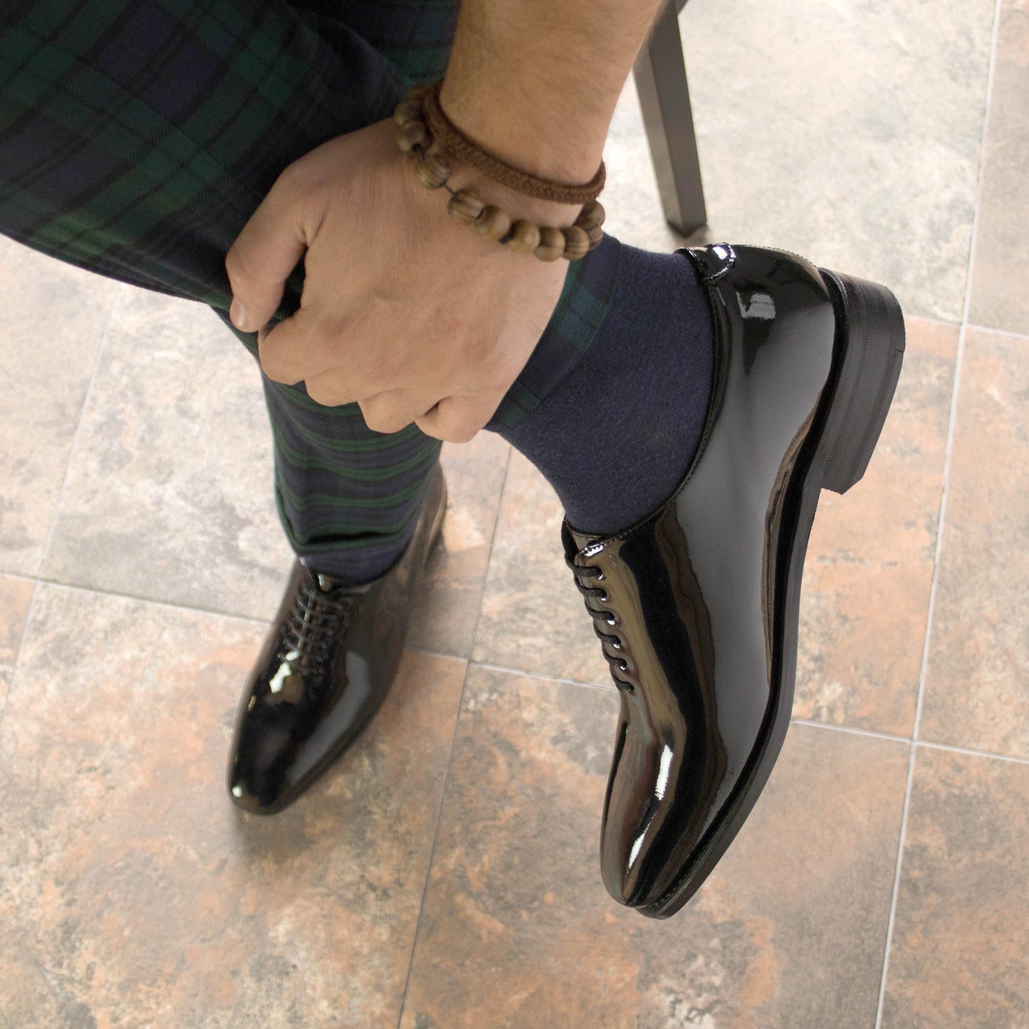 Whole Cut Monti│ Black Patent Red Soles