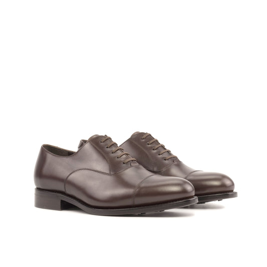Oxford dark brown box calf - brown leather sole with buttons rubber injections