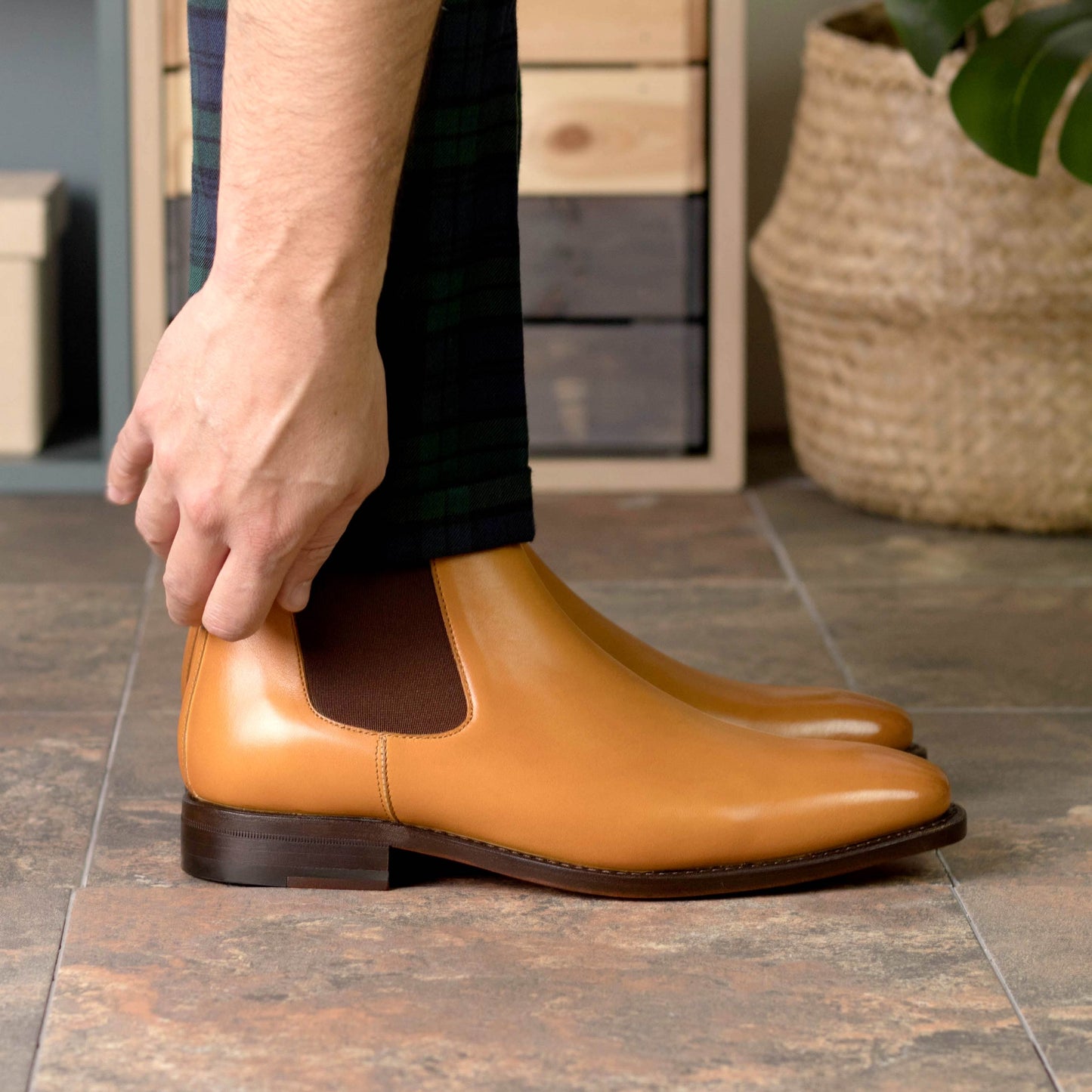 Chelsea Boots - orange Goodyear Welt leather sole
