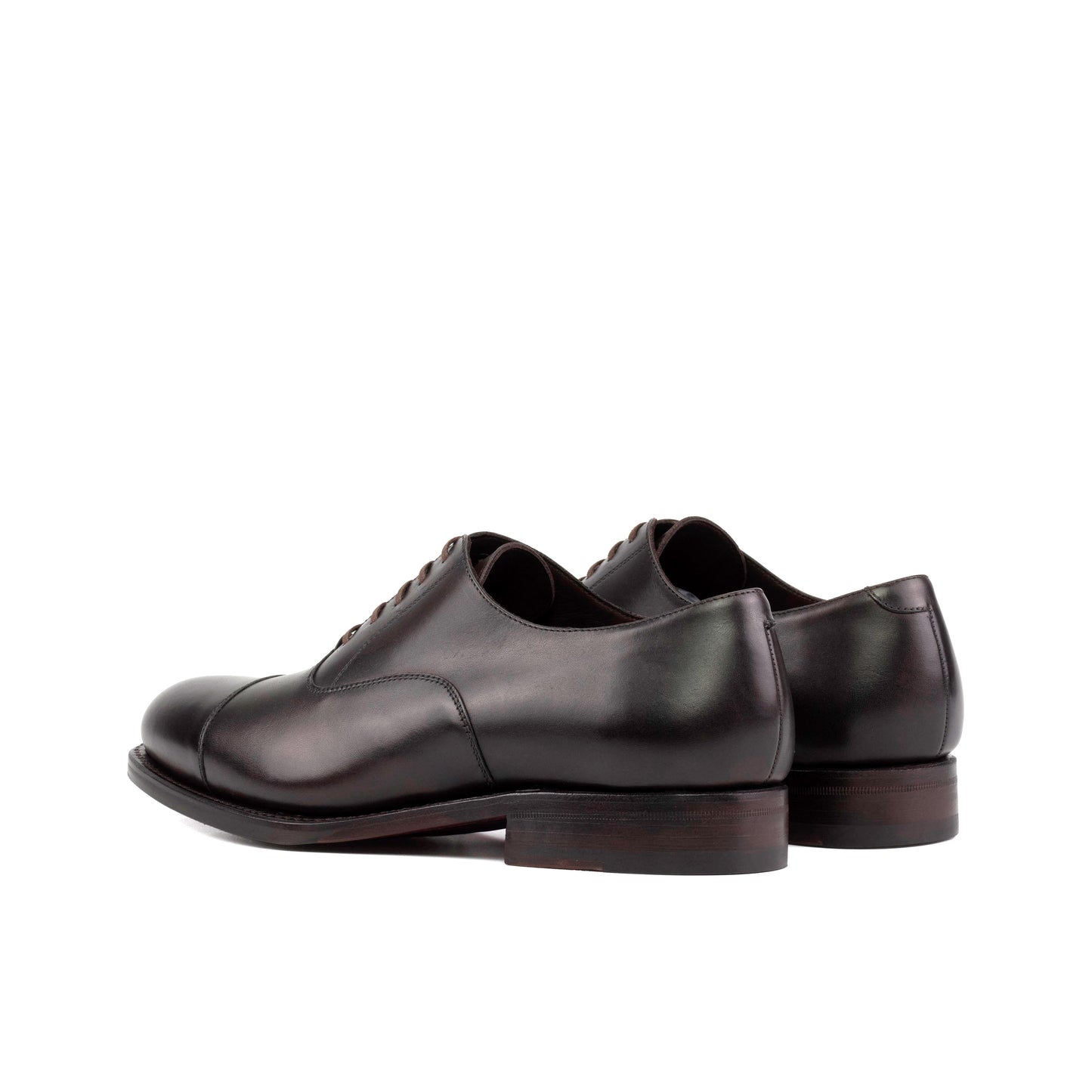 Leather Oxford Zurigo │ Black - Dark Brown Laces - Burgundy Soles