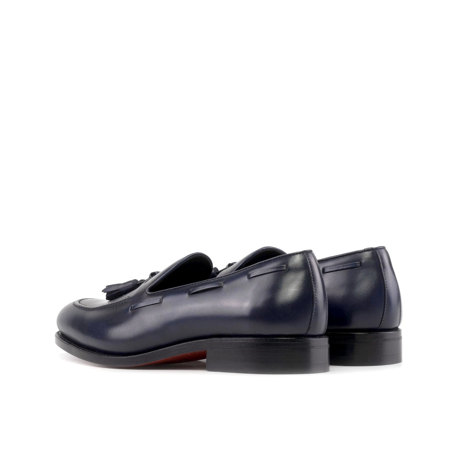 Leather Boat Loafer Zurigo │ Navy & Tassels - Red Soles