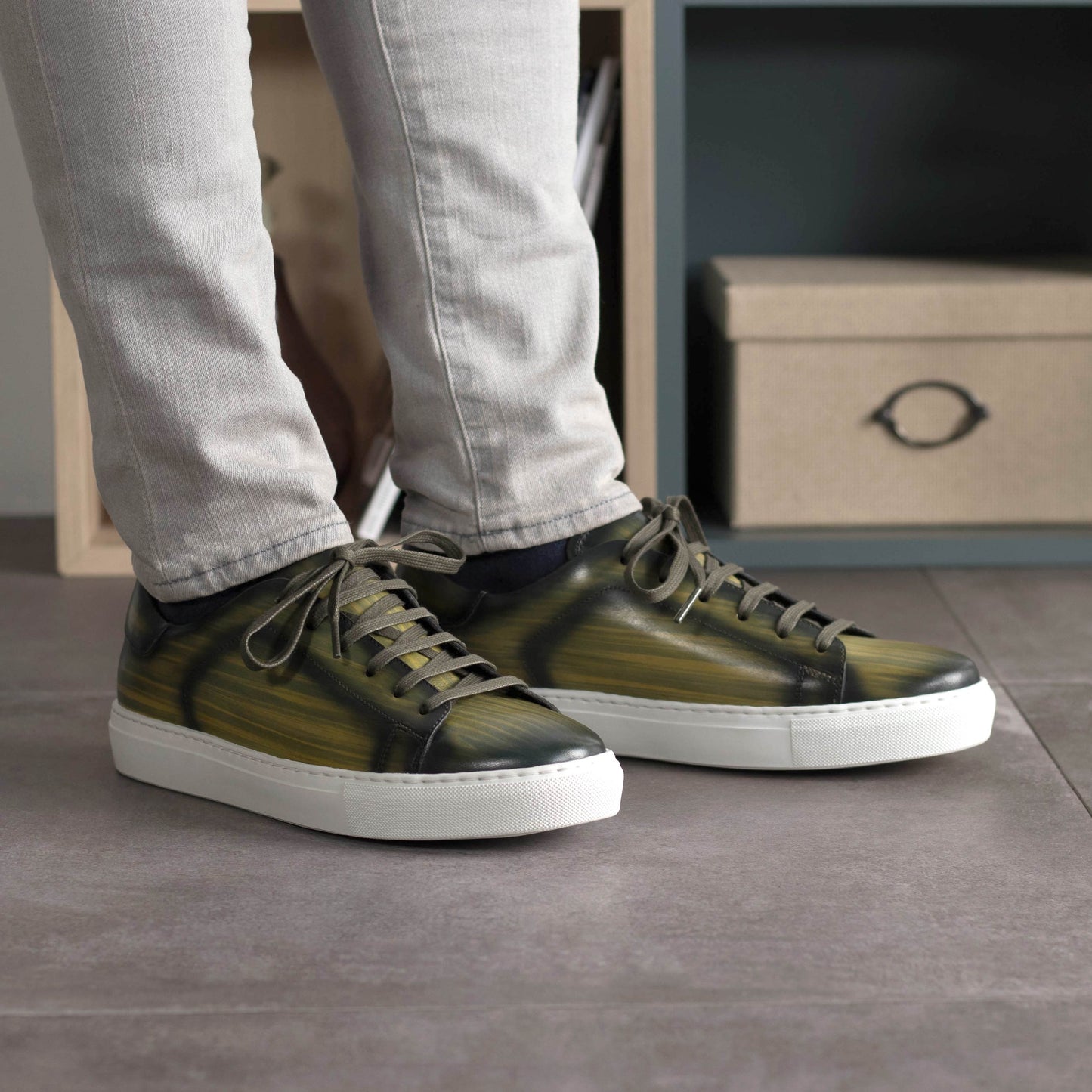 Leather Trainer │ Khaki Patina