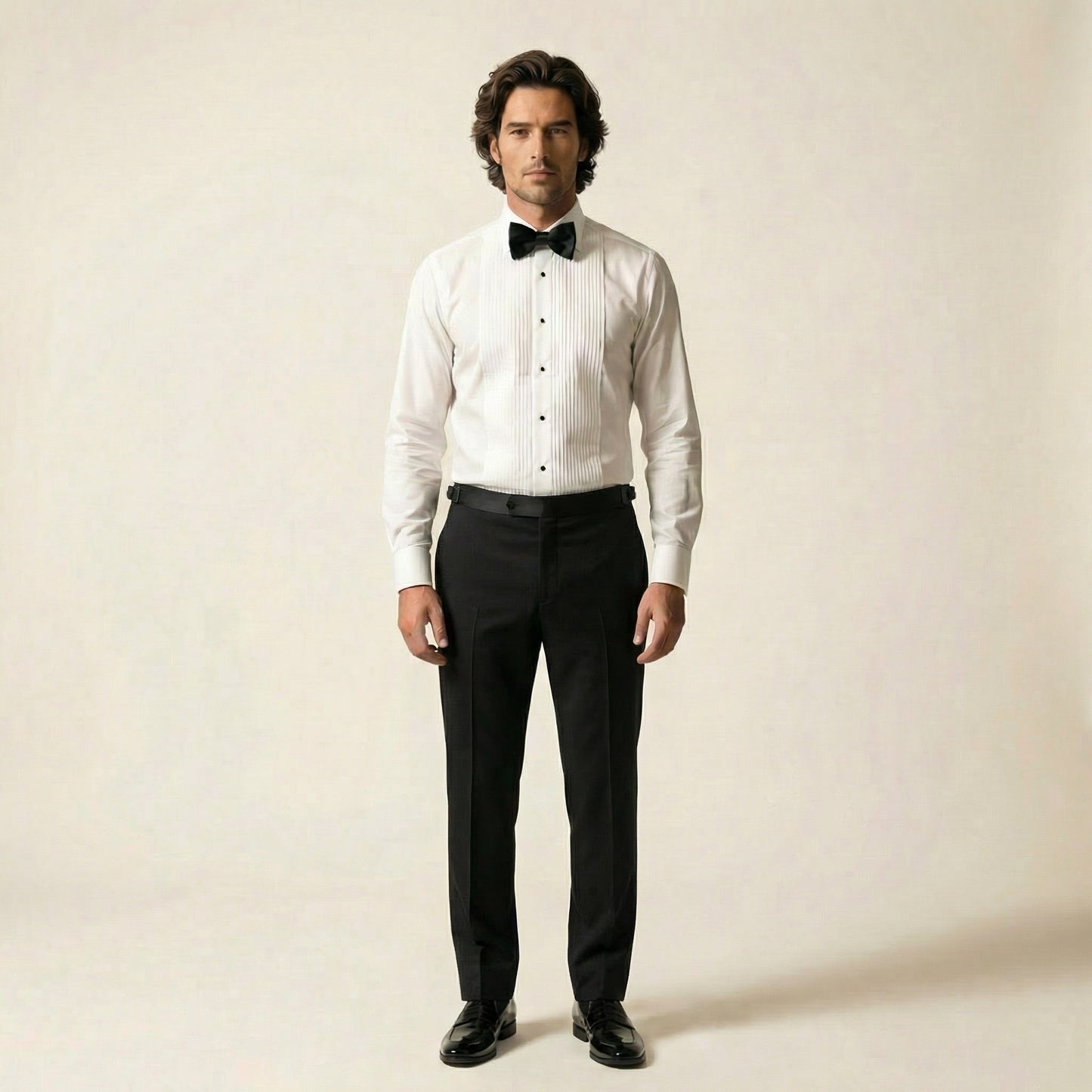 Tuxedo Shirt, Twill White, Pure Cotton, Calero