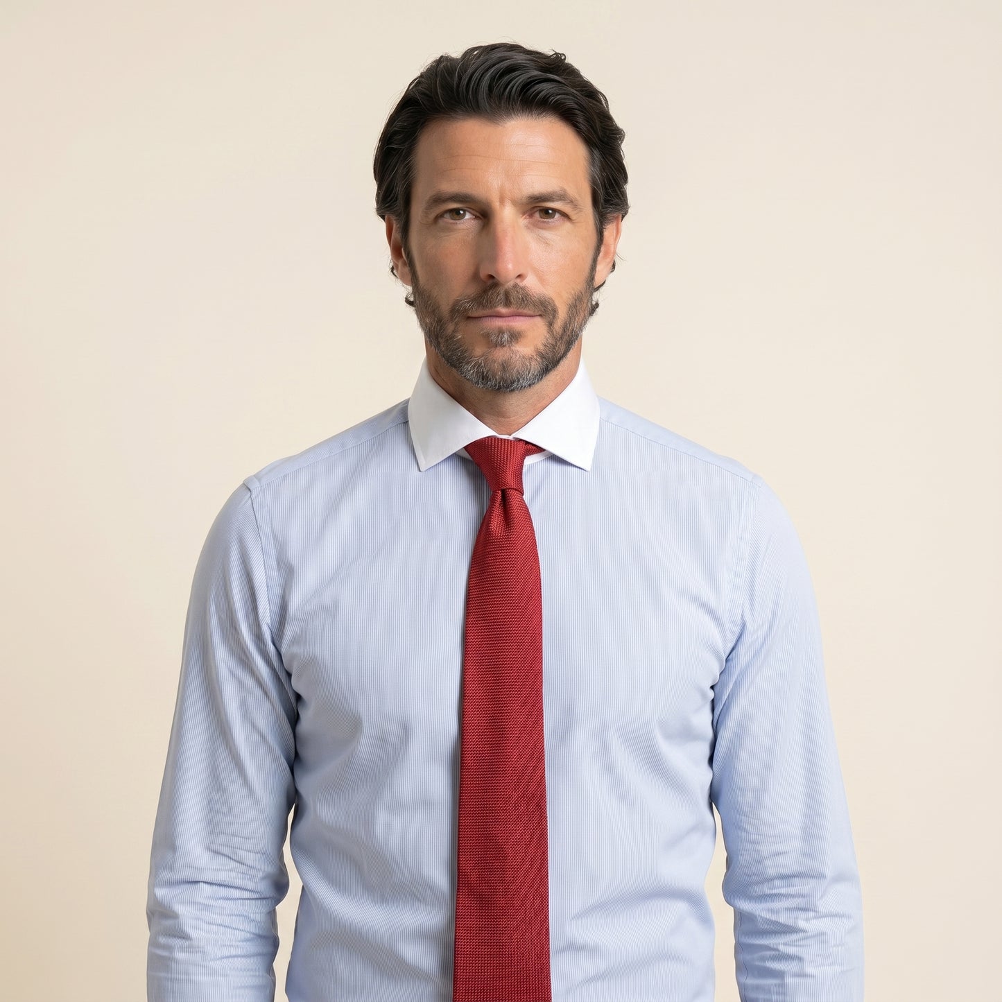 Shirt, Light Blue Striped Poplin, Pure Cotton, Thomas Mason