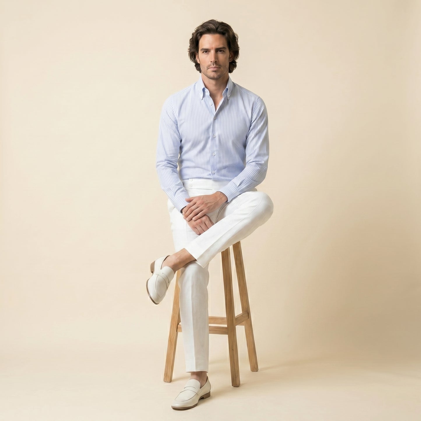 Shirt, Oxford Light Blue Stripe, Lagar