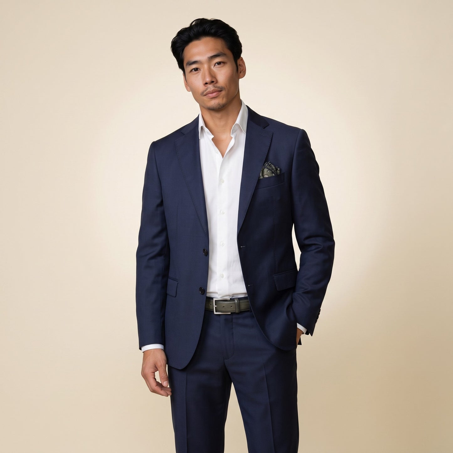 Notch Lapel, 2 pcs Suit, Dark Navy, Pure Wool, Cerruti