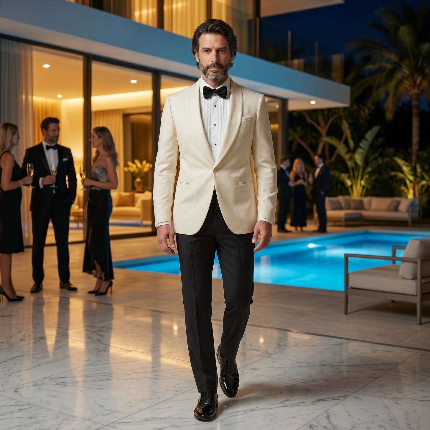Shawl Lapel, Off white, Tuxedo Dinner Jacket, Pure Wool, Zignone
