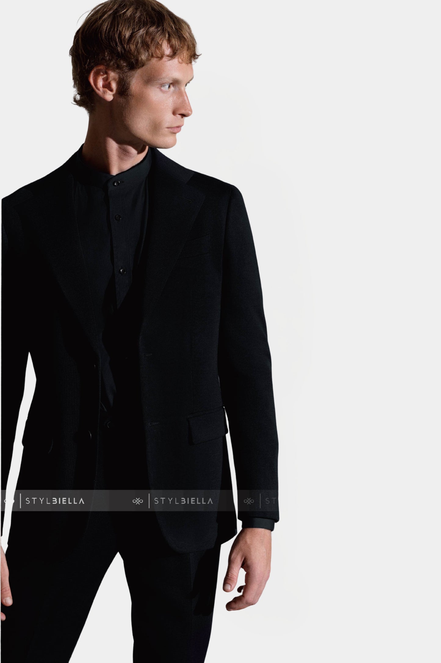 Notch Lapel, Navy, Jersey, Expedition Suit, Stylbiella