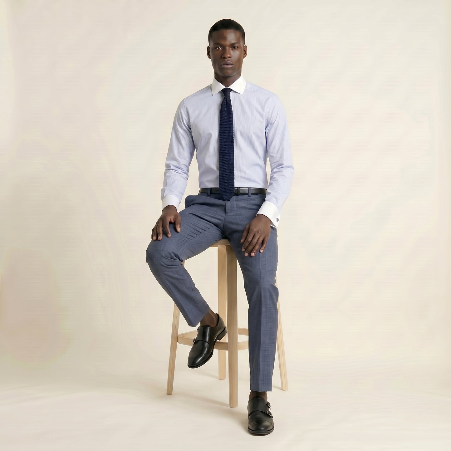 Shirt, Light Blue Twill, Pure Cotton, Alfar