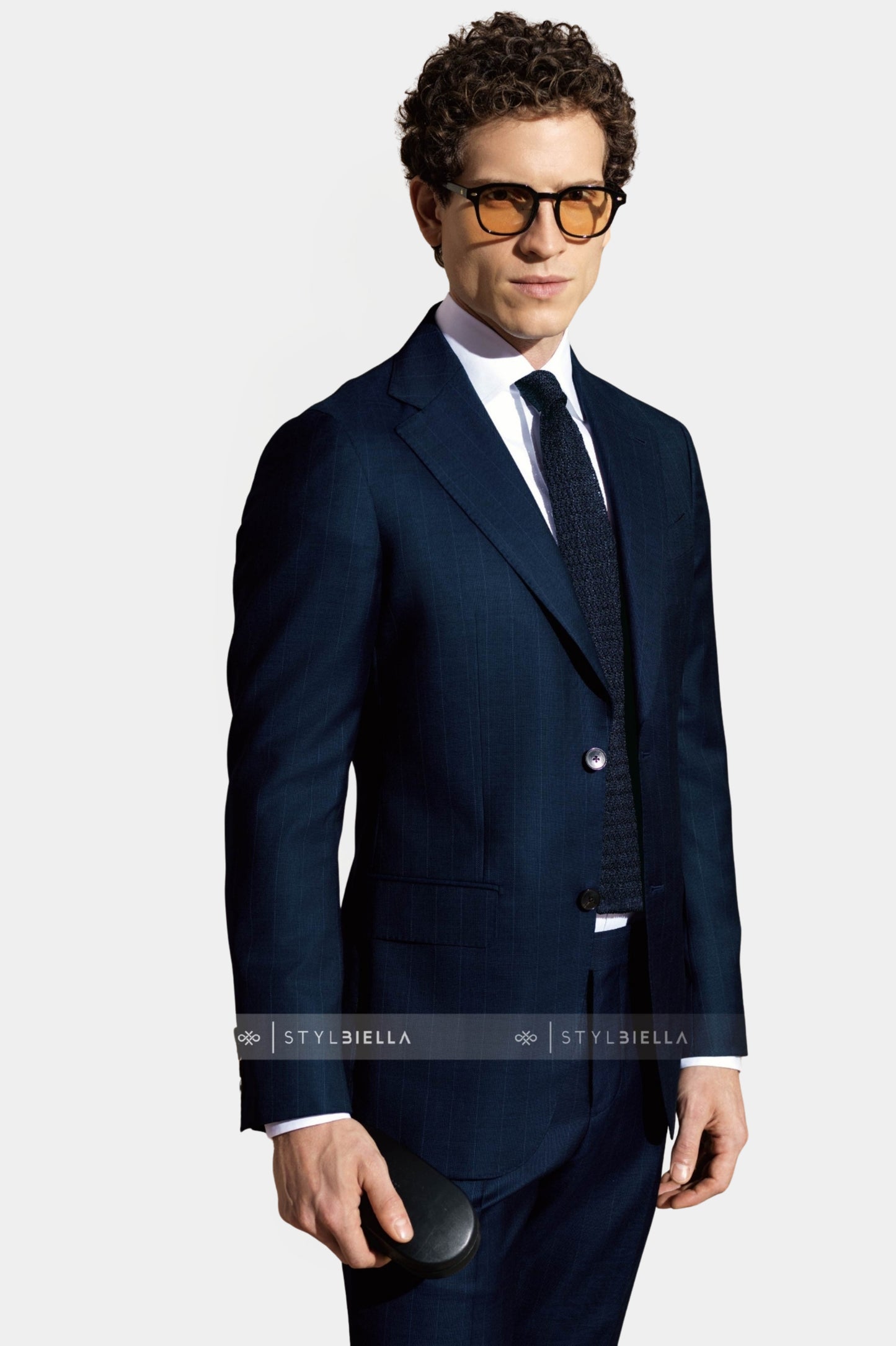 Notch Lapel, Navy with Stripes Suit