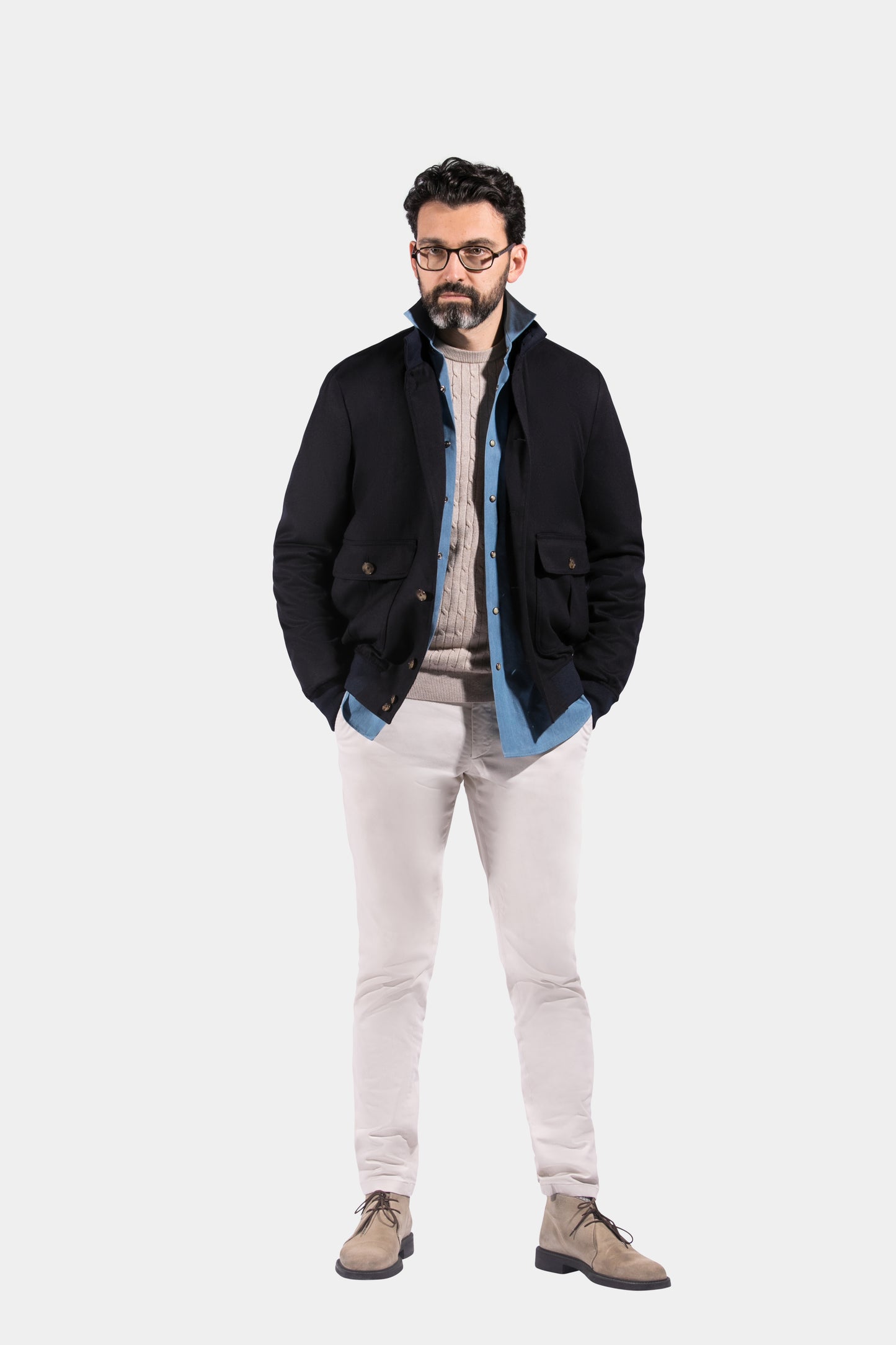 Aviator Jacket, Navy, Piacenza, Jacket Only