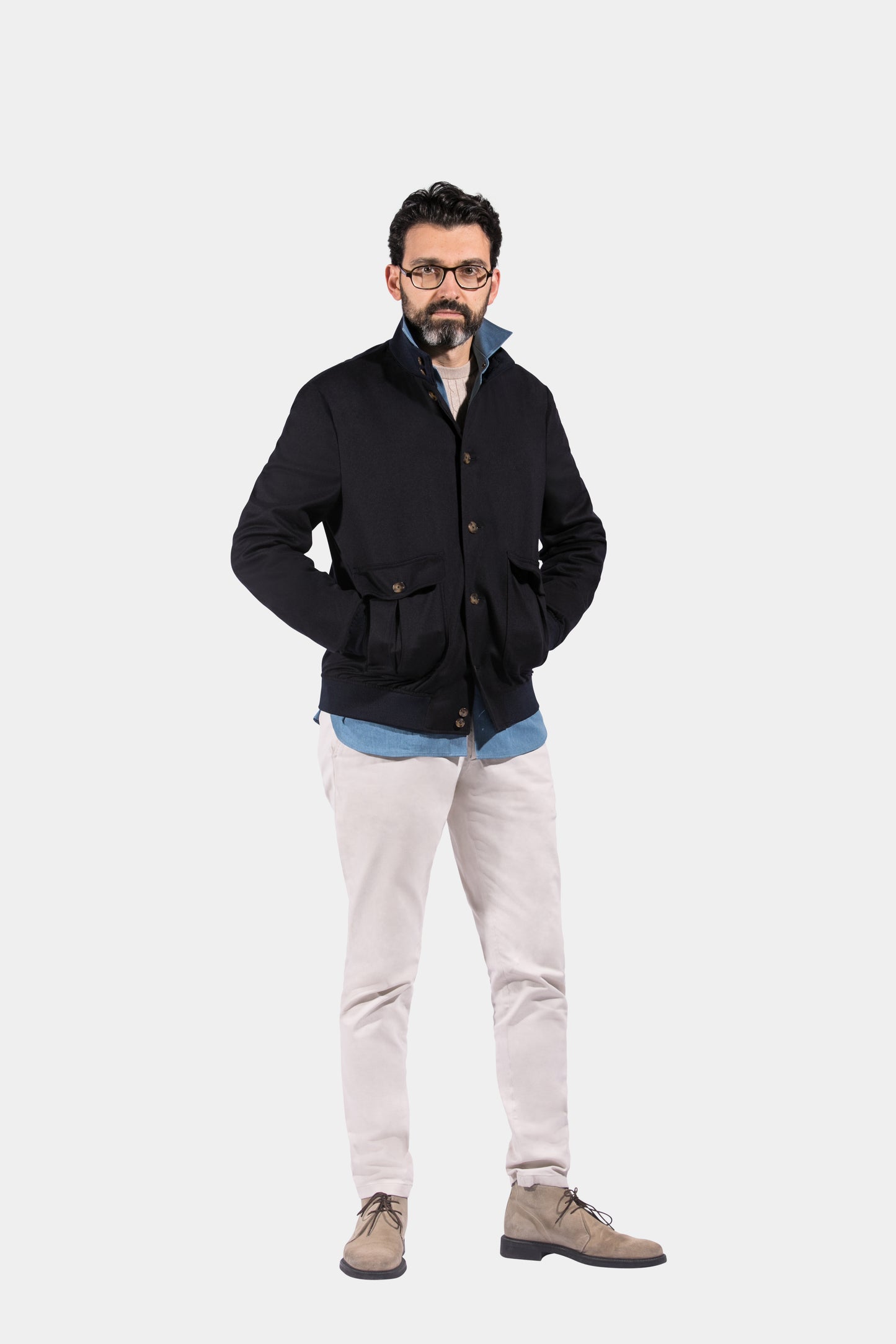 Aviator Jacket, Navy, Piacenza, Jacket Only