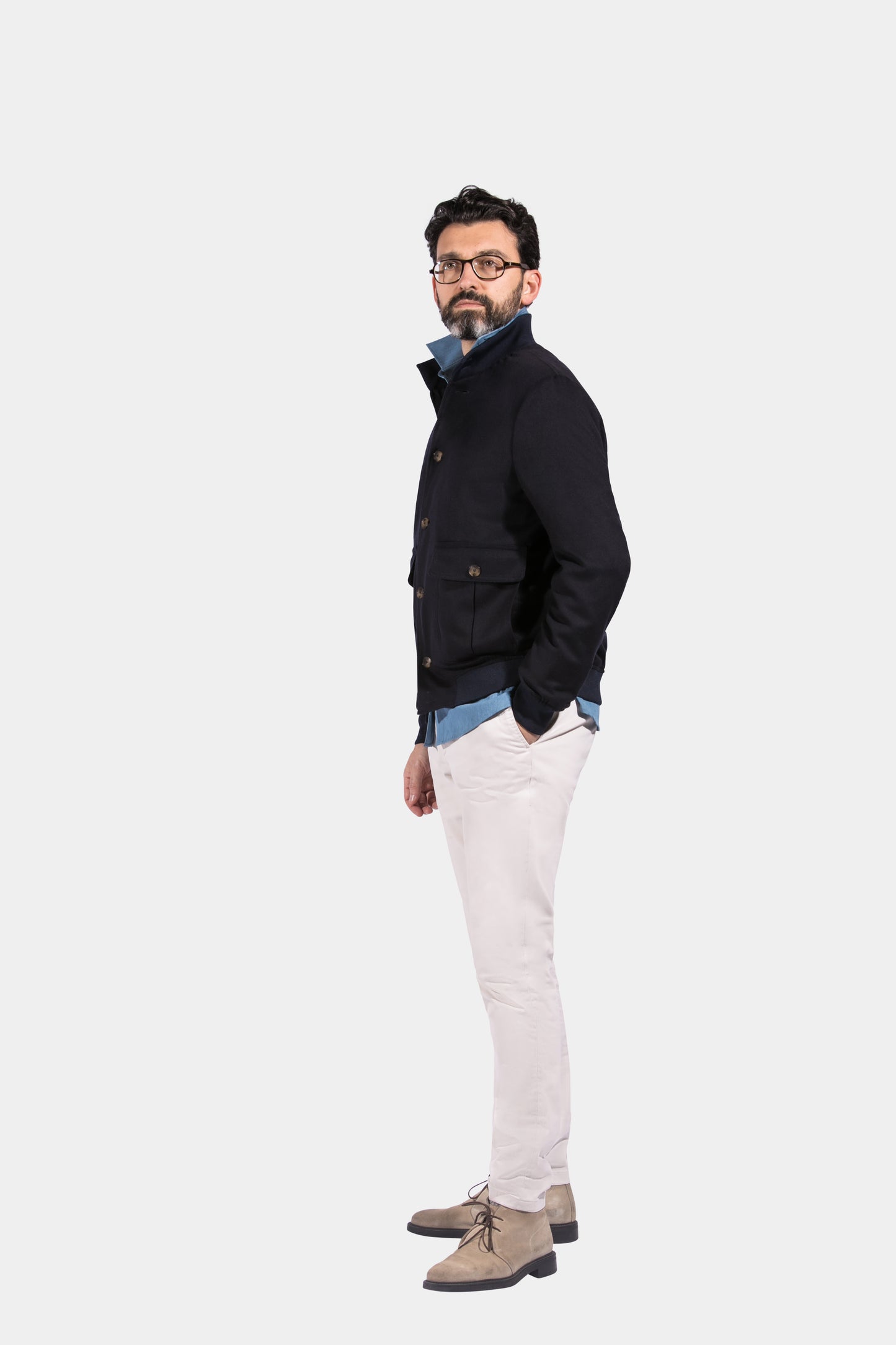 Aviator Jacket, Navy, Piacenza, Jacket Only