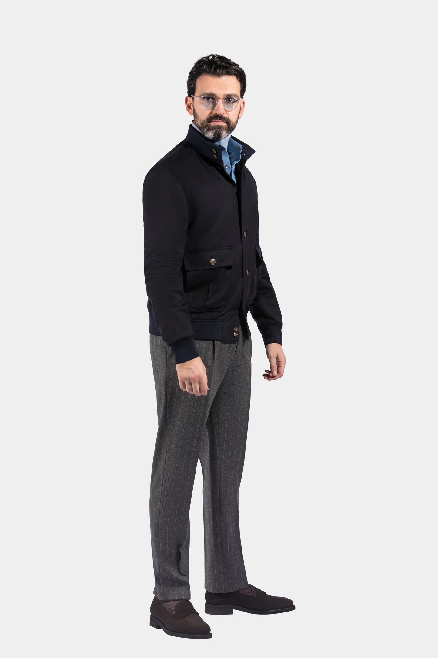 Aviator Jacket, Navy, Piacenza, Jacket Only