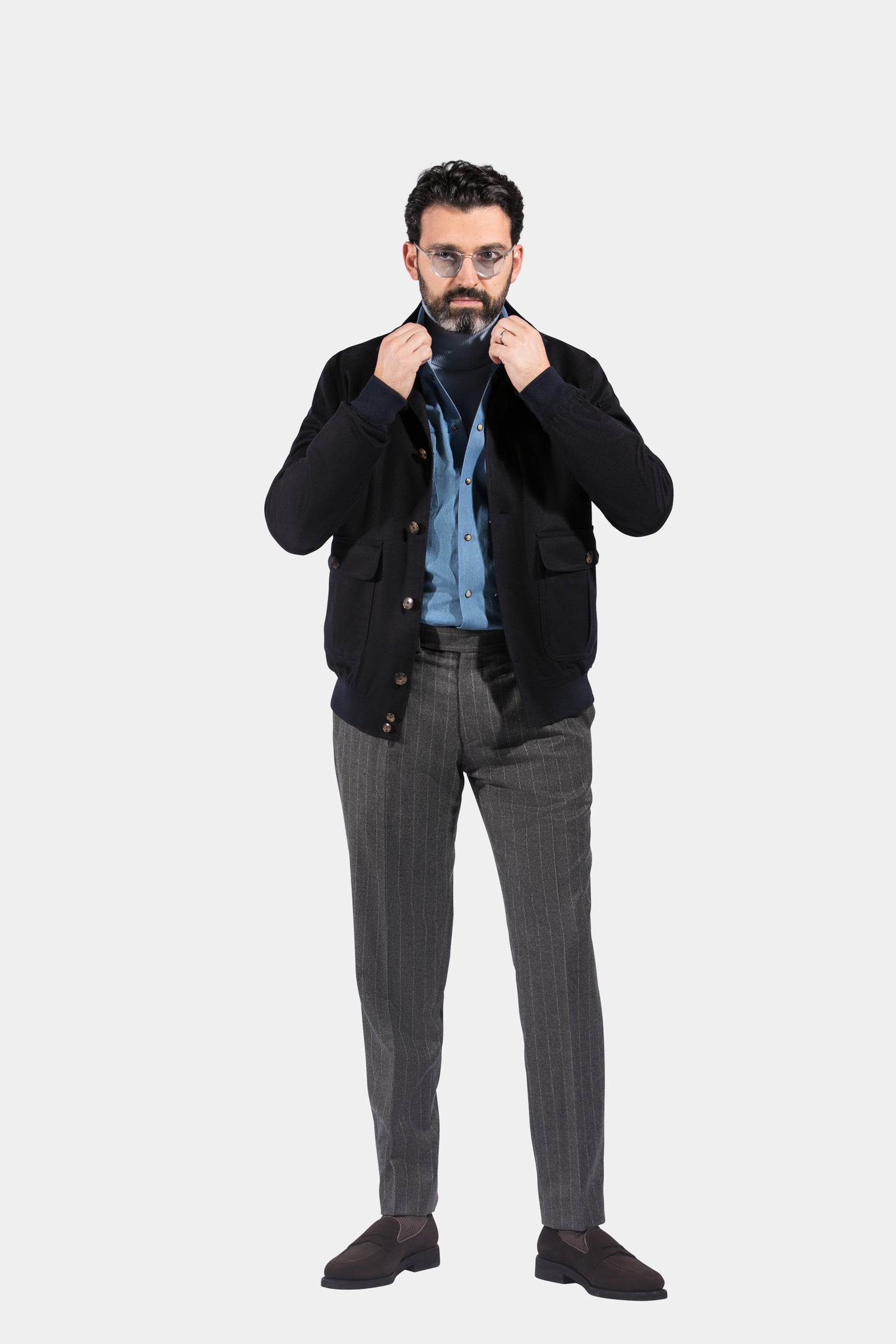 Aviator Jacket, Navy, Piacenza, Jacket Only