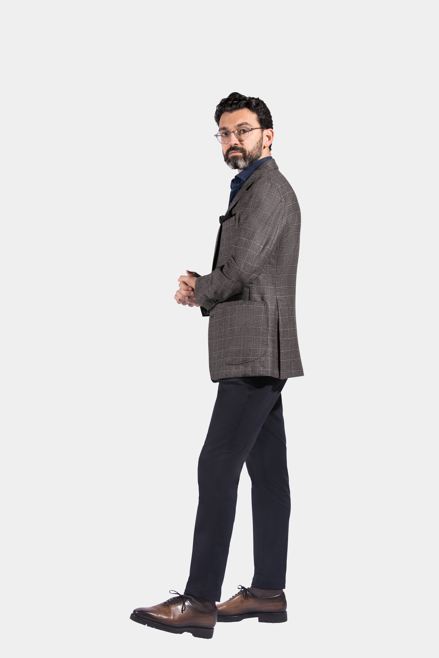 Notch Lapel, Taupe Prince de Galles, Jacket Only
