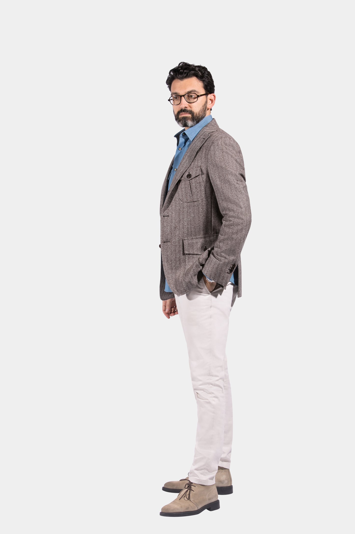 Safari Jacket, Taupe Semi Plain Fabric, Jacket Only