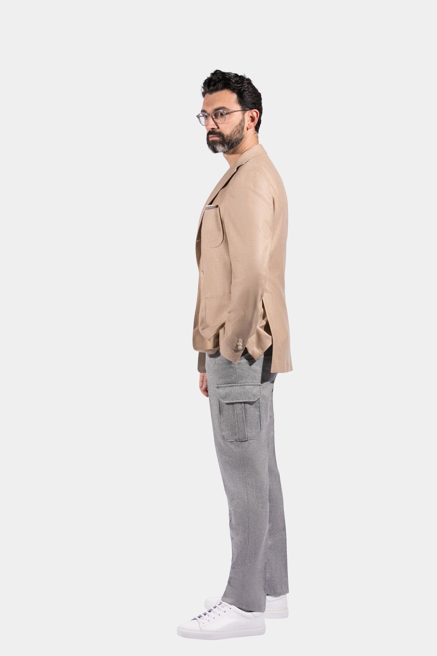 Notch Lapel, Patch Pockets, Sand, Jacket Only