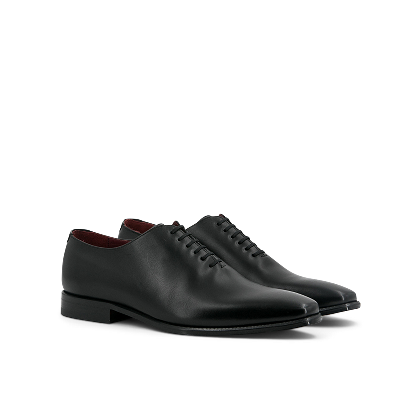 Leather Whole Cut Monti │ Black with Red Soles