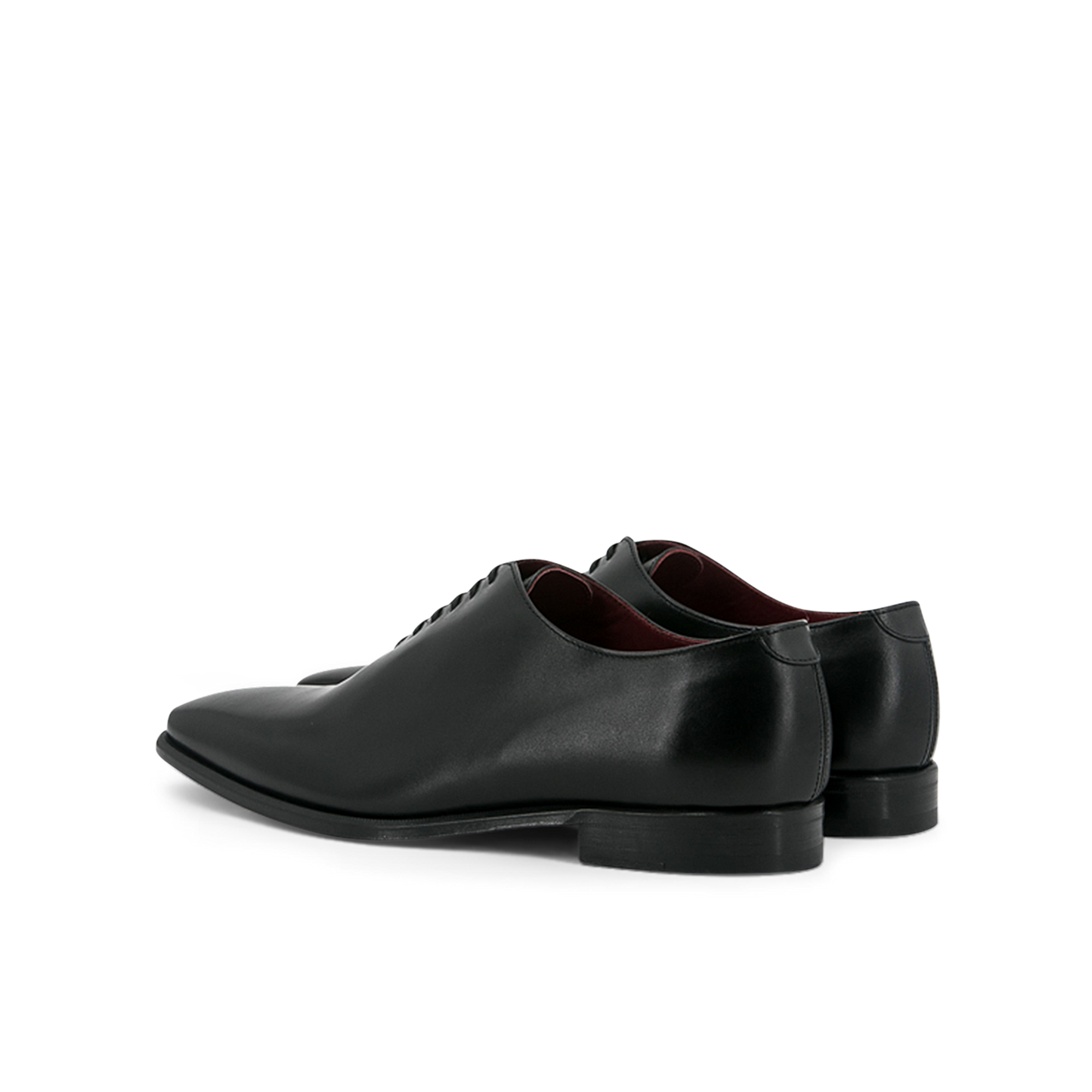 Leather Whole Cut Monti │ Black with Red Soles