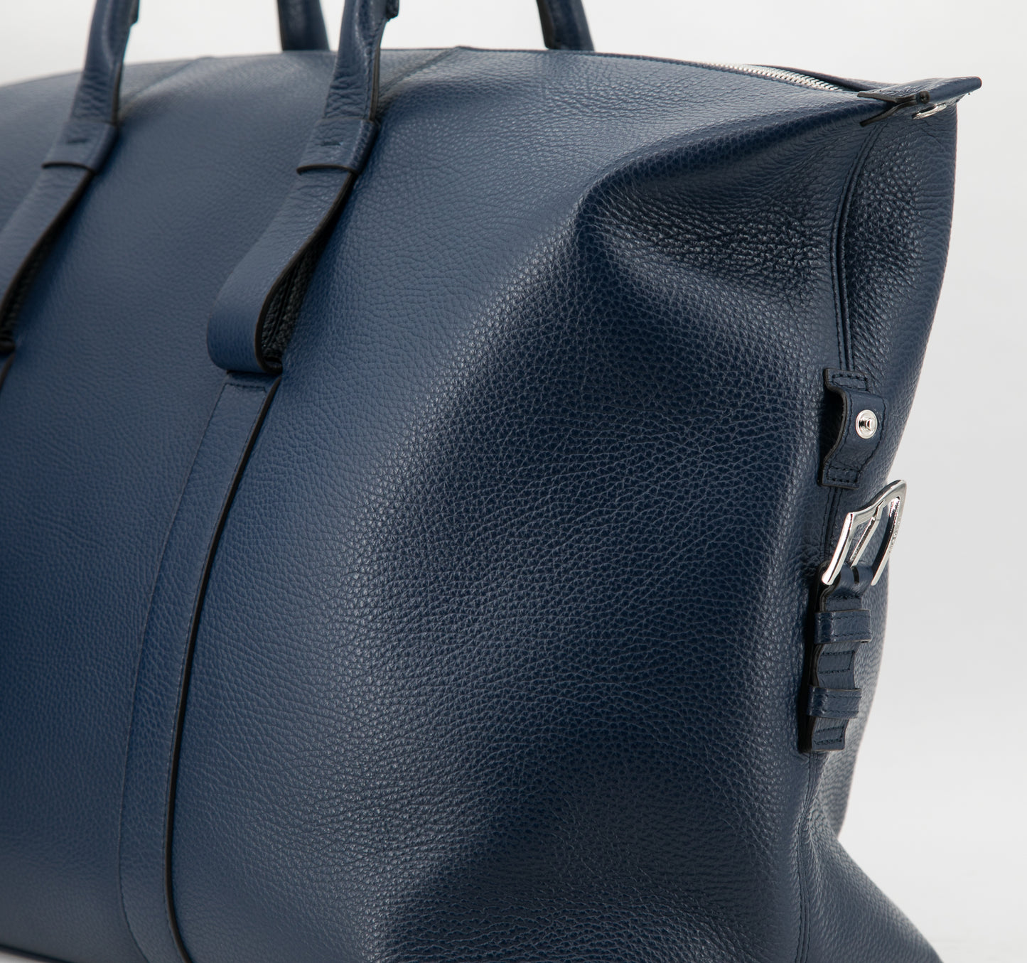 Leather Weekend Bag │ Navy Grain