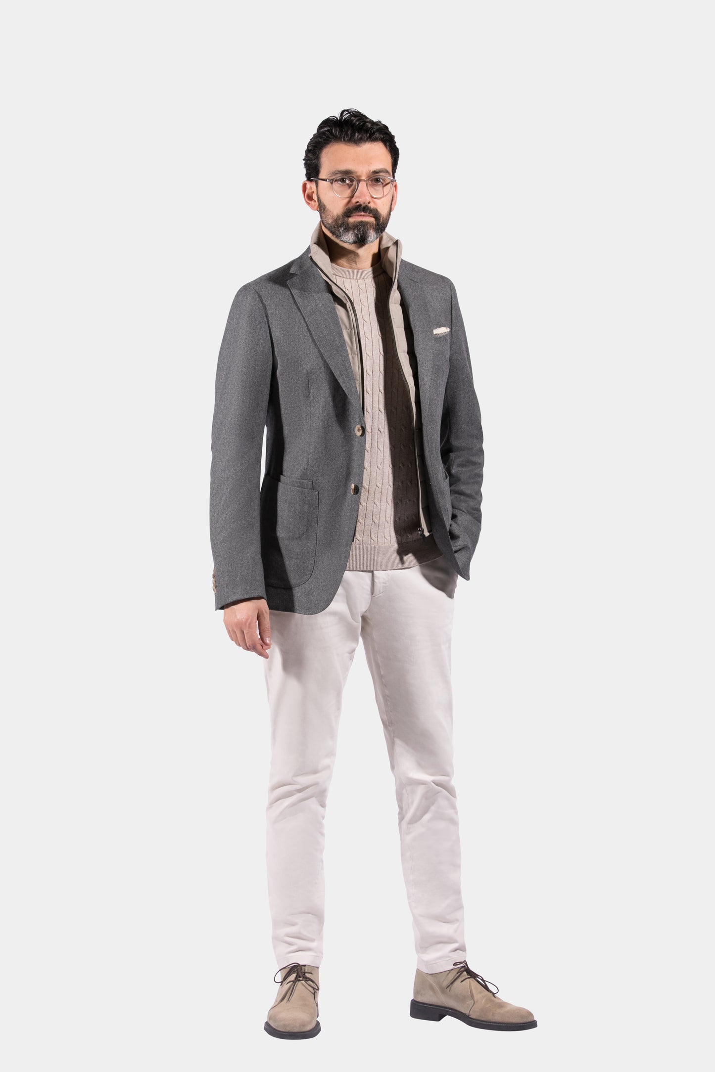 Windstopper, Mid Grey & Beige, Jacket Only