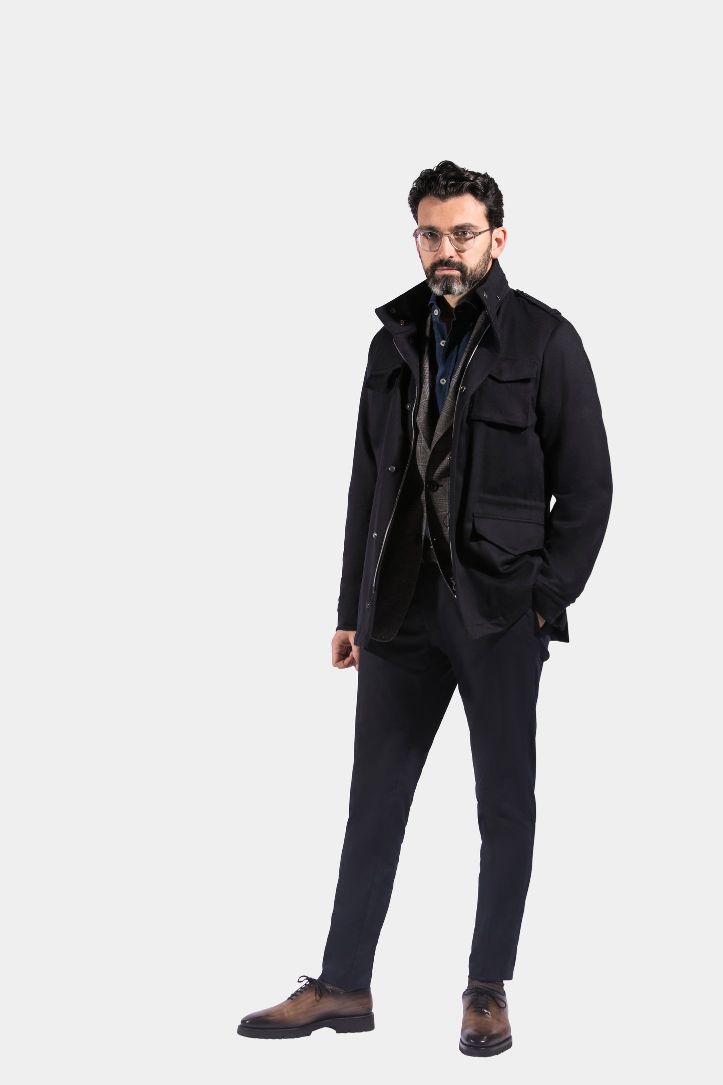 Field Jacket, Navy, Piacenza, Jacket Only