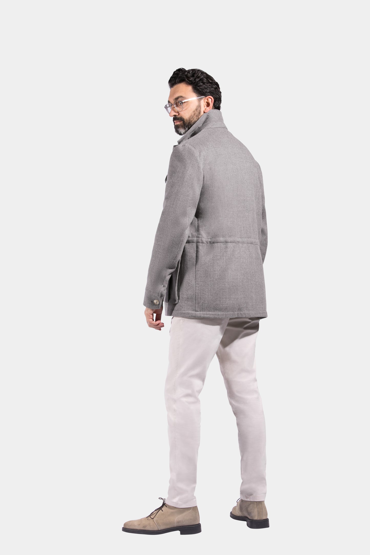 Safari Jacket, Light Grey, Loro Piana, Jacket Only