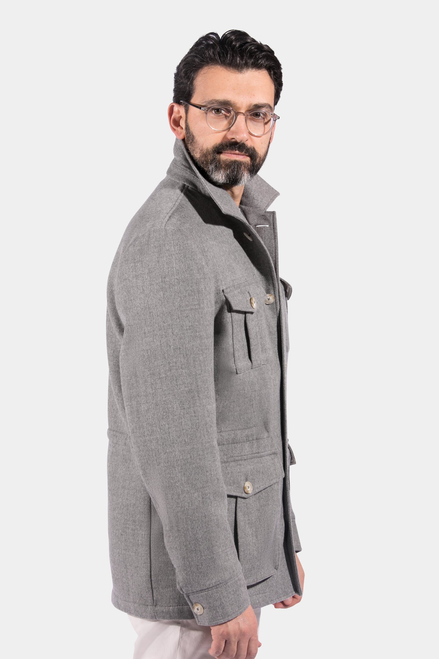 Safari Jacket, Light Grey, Loro Piana, Jacket Only