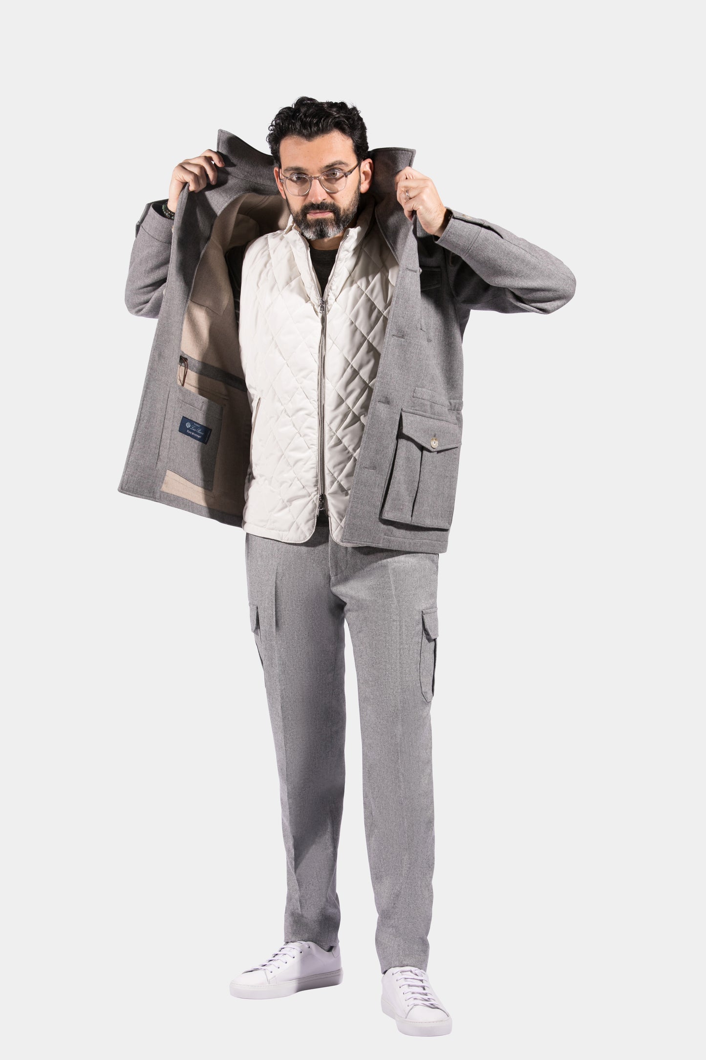 Safari Jacket, Light Grey, Loro Piana, Jacket Only