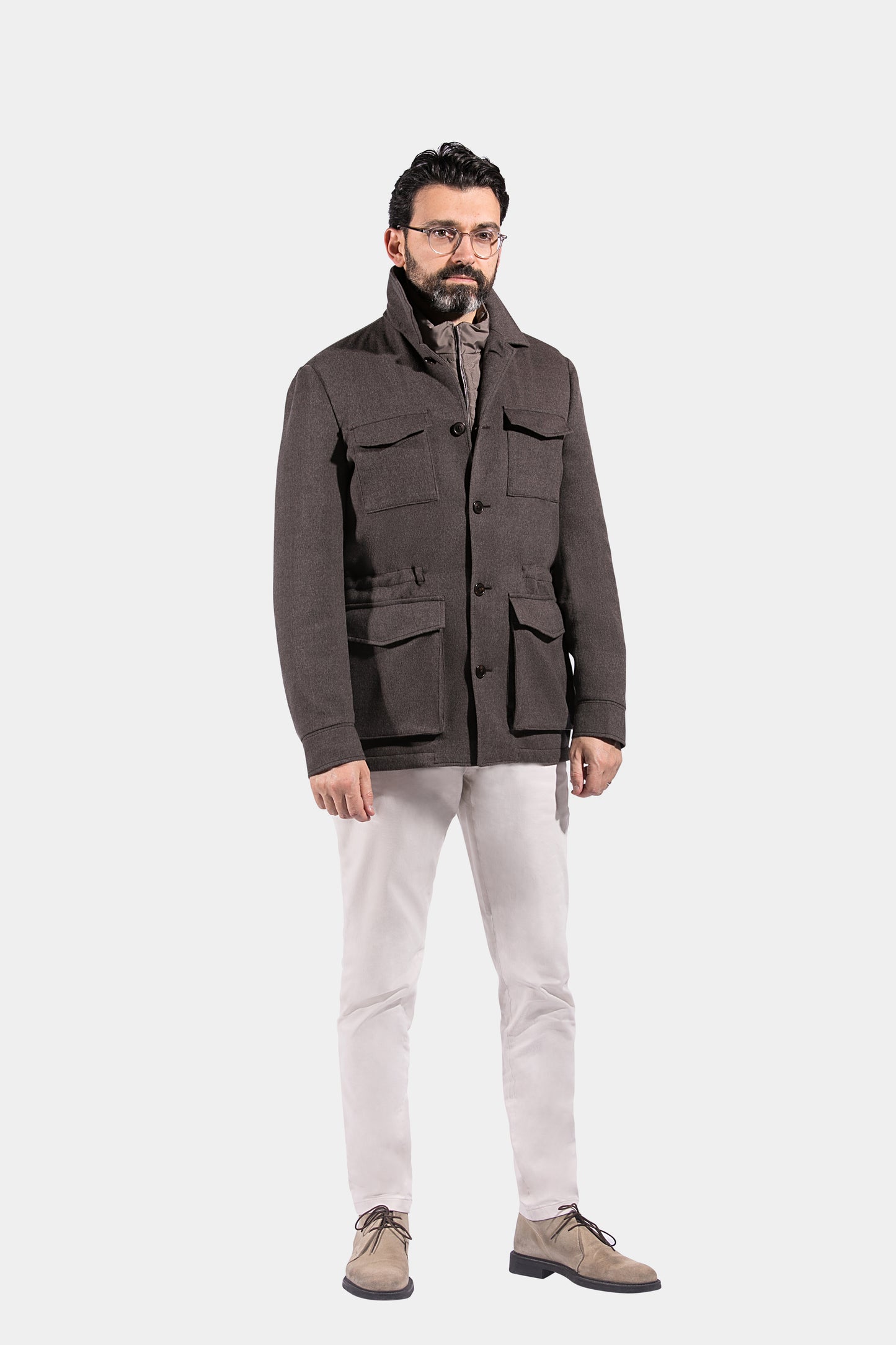 Safari Jacket, Brown, Loro Piana, Jacket Only