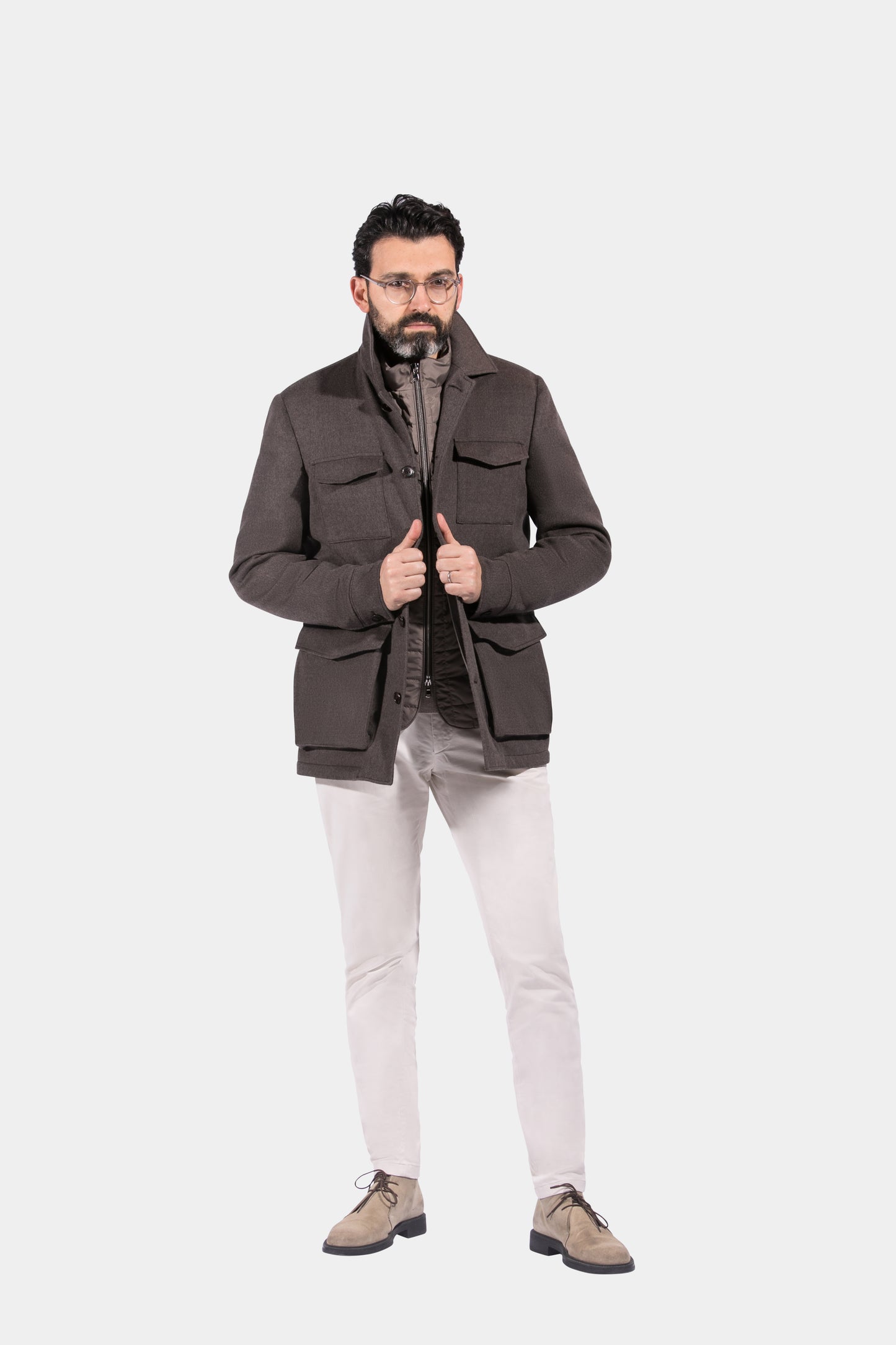 Safari Jacket, Brown, Loro Piana, Jacket Only