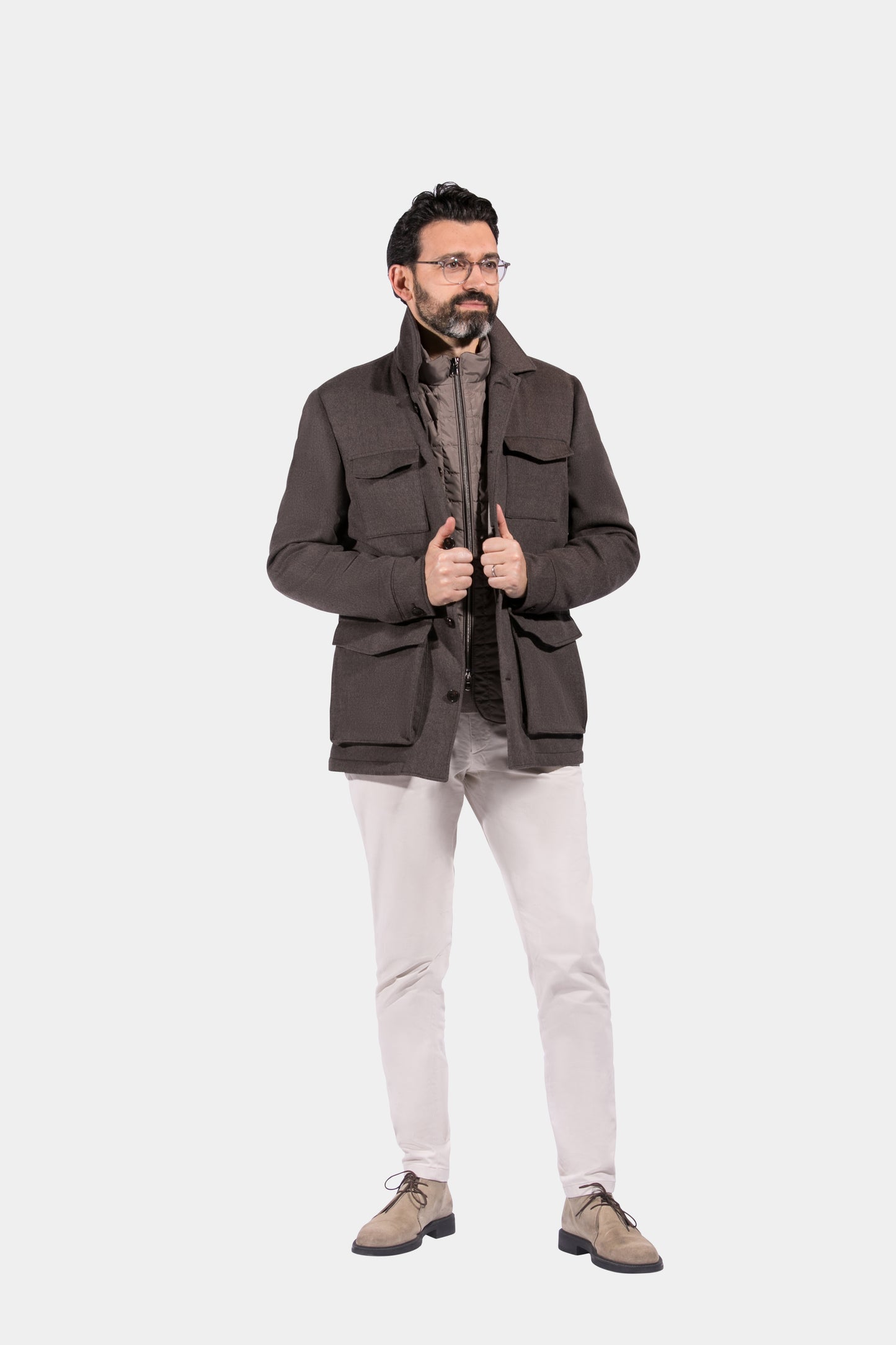 Safari Jacket, Brown, Loro Piana, Jacket Only