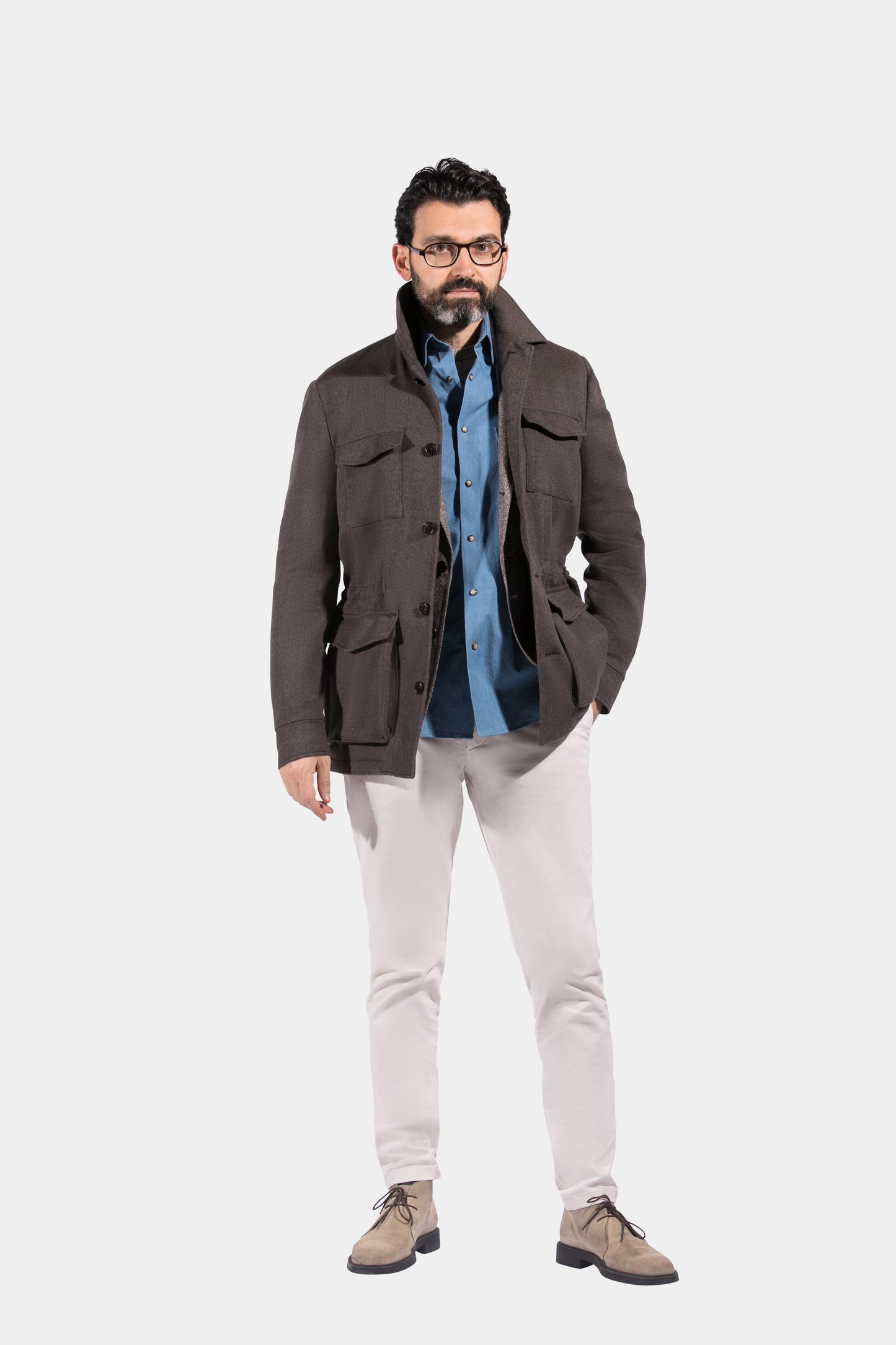 Safari Jacket, Brown, Loro Piana, Jacket Only