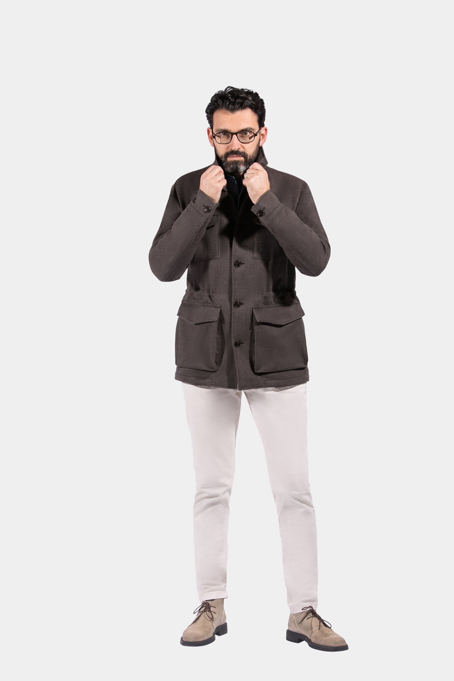 Safari Jacket, Brown, Loro Piana, Jacket Only