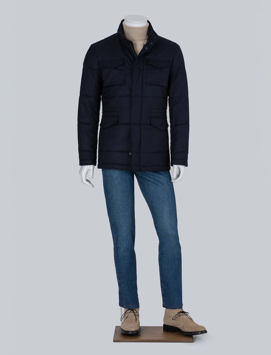 QUILTED FIELD JACKET NAVY
